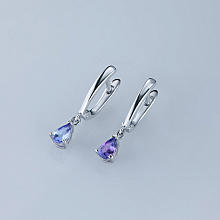 Серьги из серебра с танзанитами