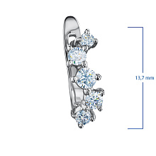 Серьги из серебра c бриллиантами