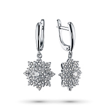 Серьги из белого золота c бриллиантами