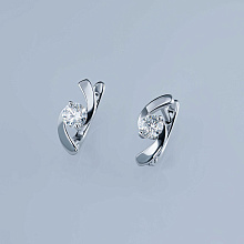 Серьги из серебра с бриллиантом