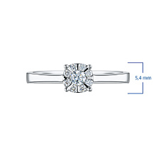 Кольцо из серебра c бриллиантами