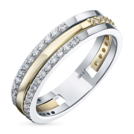 Кольцо из комбинированного золота с бриллиантами