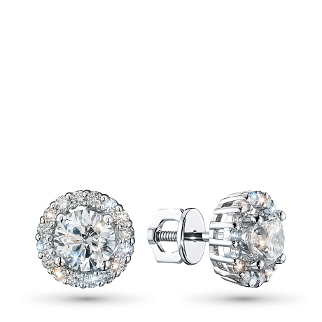 Пусеты из белого золота