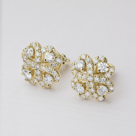 Пусеты из желтого золота