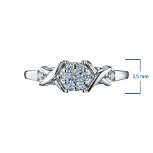 Кольцо из серебра c бриллиантами