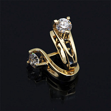 Серьги из комбинированного золота с бриллиантами