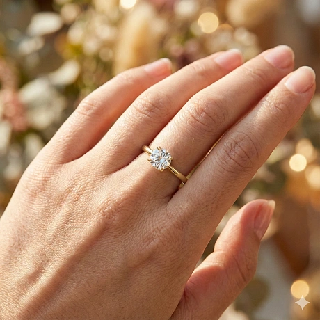 Помолвочное кольцо из желтого золота