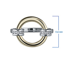 Кольцо из комбинированного золота с бриллиантами