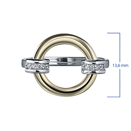 Кольцо из комбинированного золота с бриллиантами