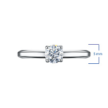 Помолвочное кольцо из серебра с бриллиантом