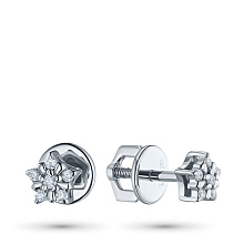 Пусеты из белого золота c бриллиантами