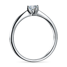 Помолвочное кольцо из серебра с бриллиантом