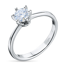 Помолвочное кольцо из серебра с бриллиантом