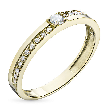 Кольцо из желтого золота с бриллиантами