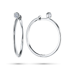 Серьги из белого золота с бриллиантом