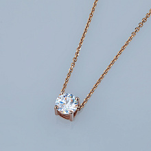 Классическая подвеска из красного золота с бриллиантом