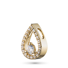 Классическая подвеска из желтого золота c бриллиантами