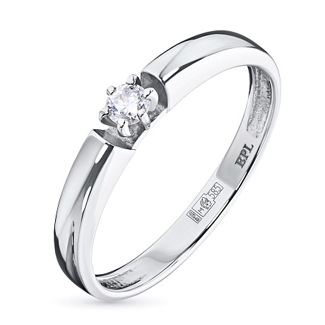 Кольцо из белого золота с бриллиантом