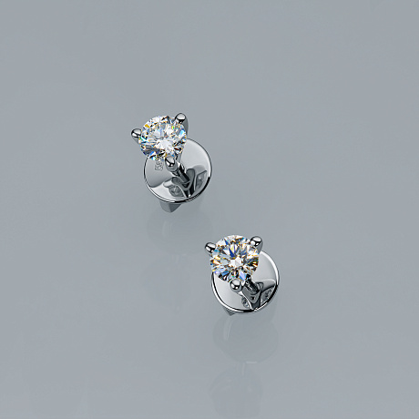 Пусеты из белого золота