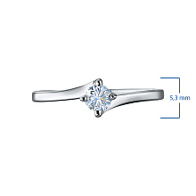 Кольцо из серебра с бриллиантом