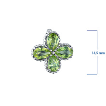 Серьги из серебра с хризолитами