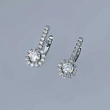 Серьги из серебра c бриллиантами