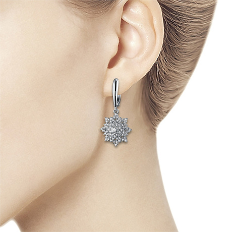 Серьги из белого золота