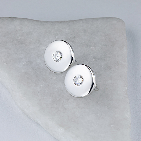 Пусеты из белого золота с бриллиантами