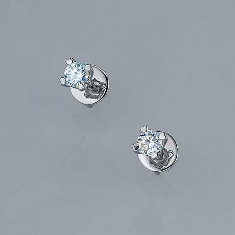 Пусеты из белого золота