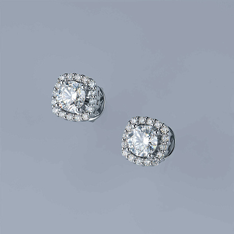 Пусеты из белого золота