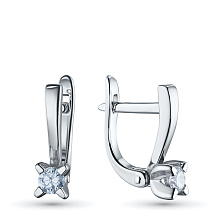 Серьги из серебра с бриллиантом