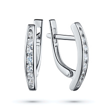 Серьги из серебра c бриллиантами