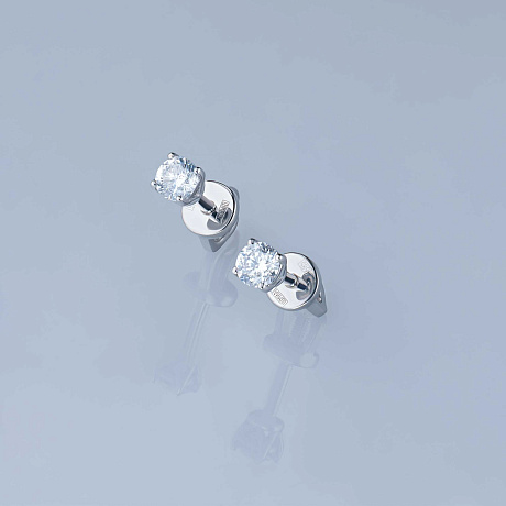 Пусеты из белого золота