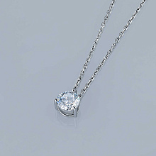 Классическая подвеска из белого золота с бриллиантом