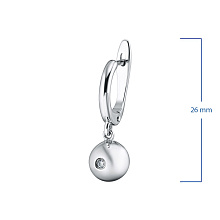 Серьги из серебра с бриллиантом