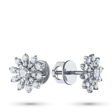 Пусеты из белого золота