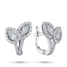 Серьги из белого золота c бриллиантами