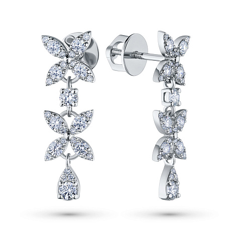 Пусеты из белого золота