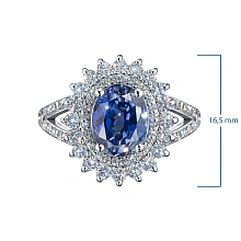 Кольцо из комбинированного золота с и сапфиром и бриллиантами