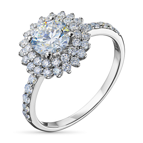 Классическое кольцо из белого золота