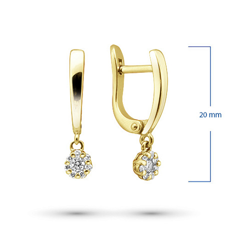 Серьги из желтого золота с бриллиантами