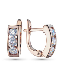 Серьги из красного золота c бриллиантами