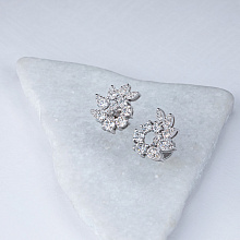 Пусеты из белого золота c бриллиантами