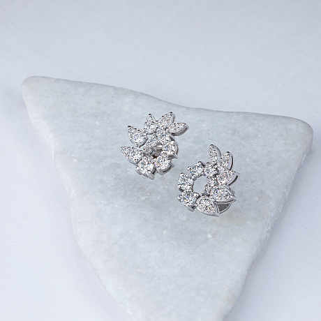 Пусеты из белого золота