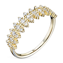 Классическое кольцо из желтого золота c бриллиантами