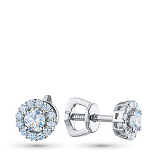 Пусеты из серебра c бриллиантами