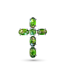 Подвеска из серебра с хромдиопсидами