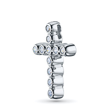 Подвеска из серебра c бриллиантами выращенными