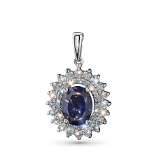 Подвеска из комбинированного золота с и сапфиром и бриллиантами