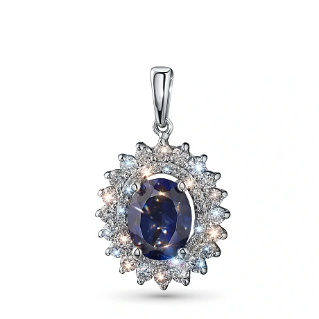 Подвеска из комбинированного золота с и сапфиром